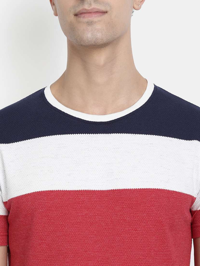 red color block regular t-shirt - 20492762 -  Standard Image - 4