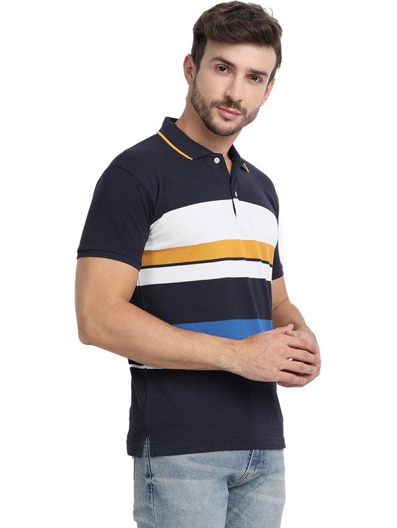 black color block polo t-shirt - 20492763 - Standard Image - 1