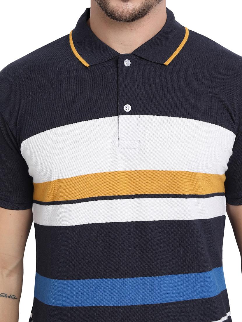 black color block polo t-shirt - 20492763 - Standard Image - 4