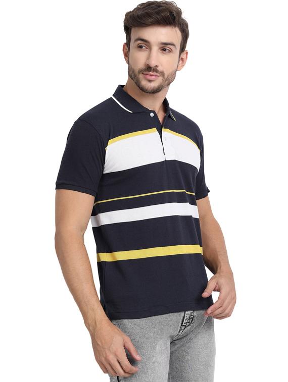 black color block polo t-shirt - 20492767 -  Standard Image - 1
