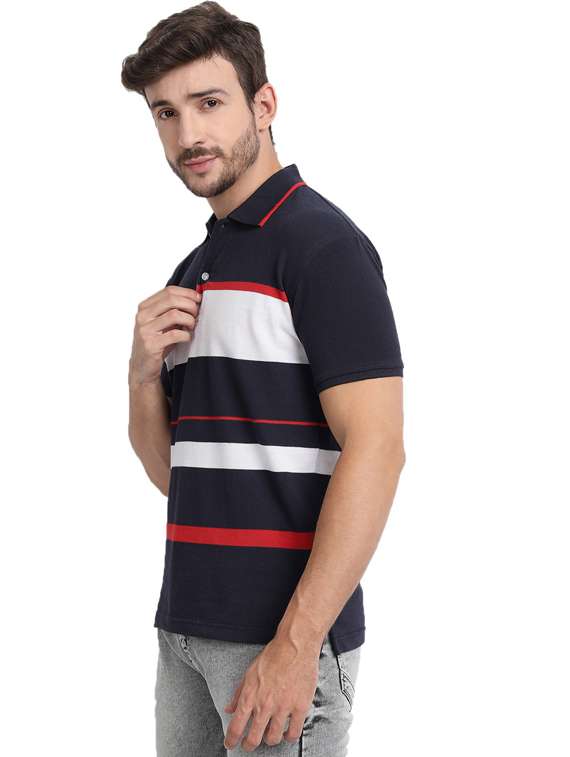 black color block polo t-shirt - 20492768 -  Standard Image - 1