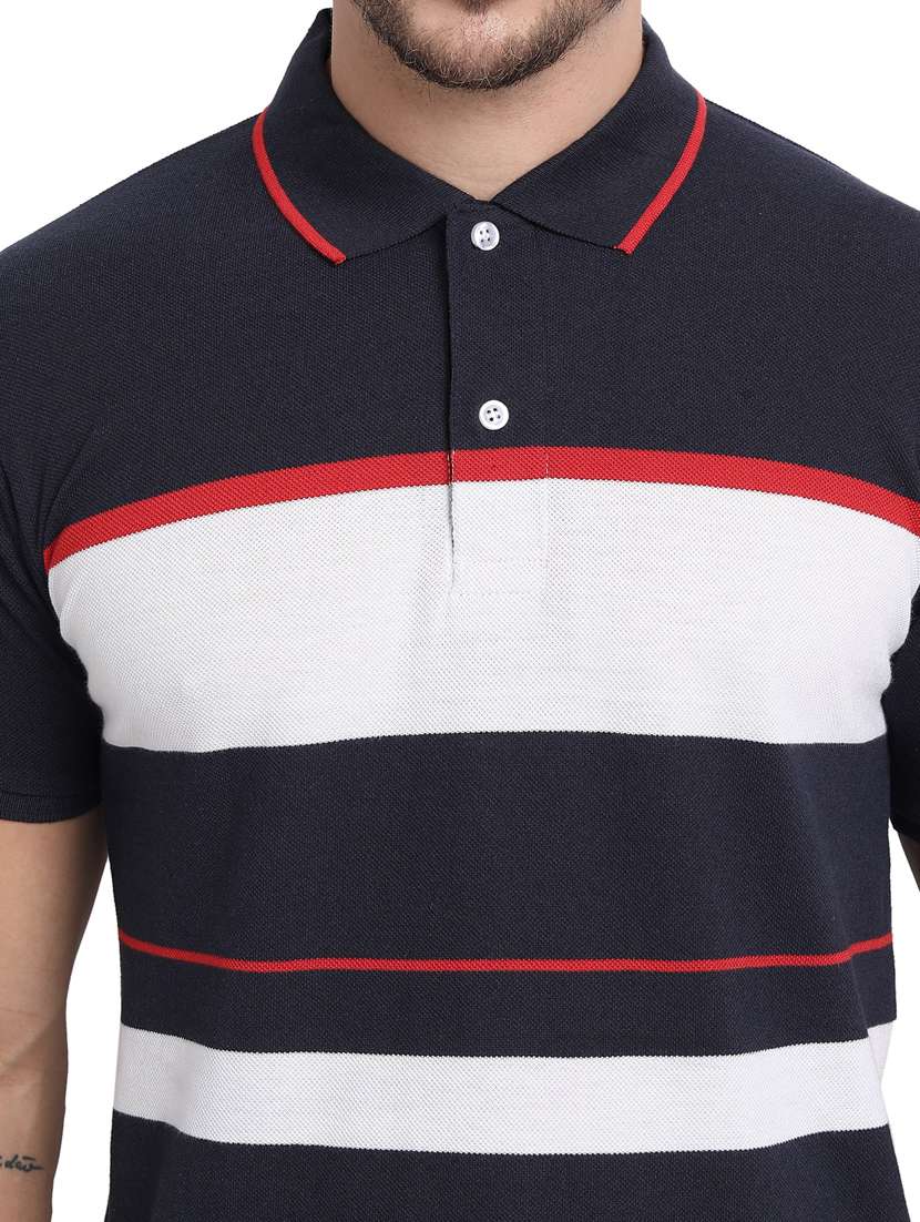 black color block polo t-shirt - 20492768 -  Standard Image - 4