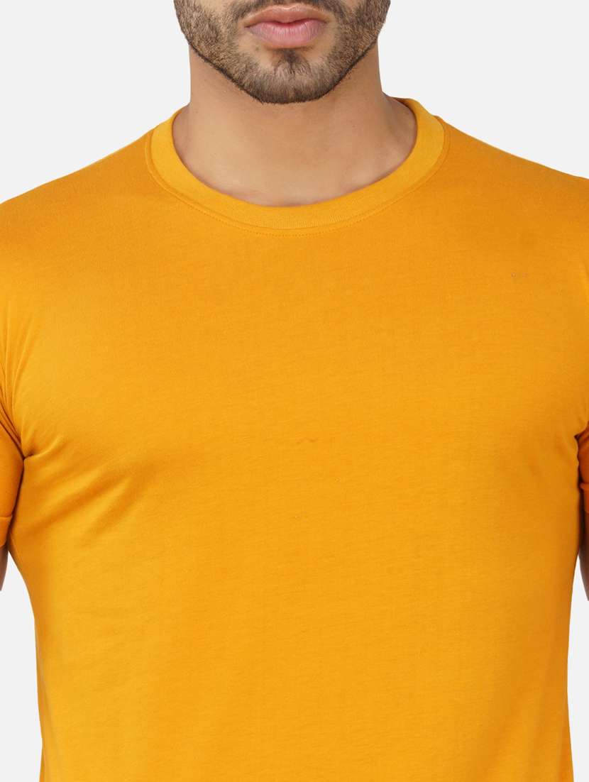 yellow solid regular t-shirt - 20492771 -  Standard Image - 4