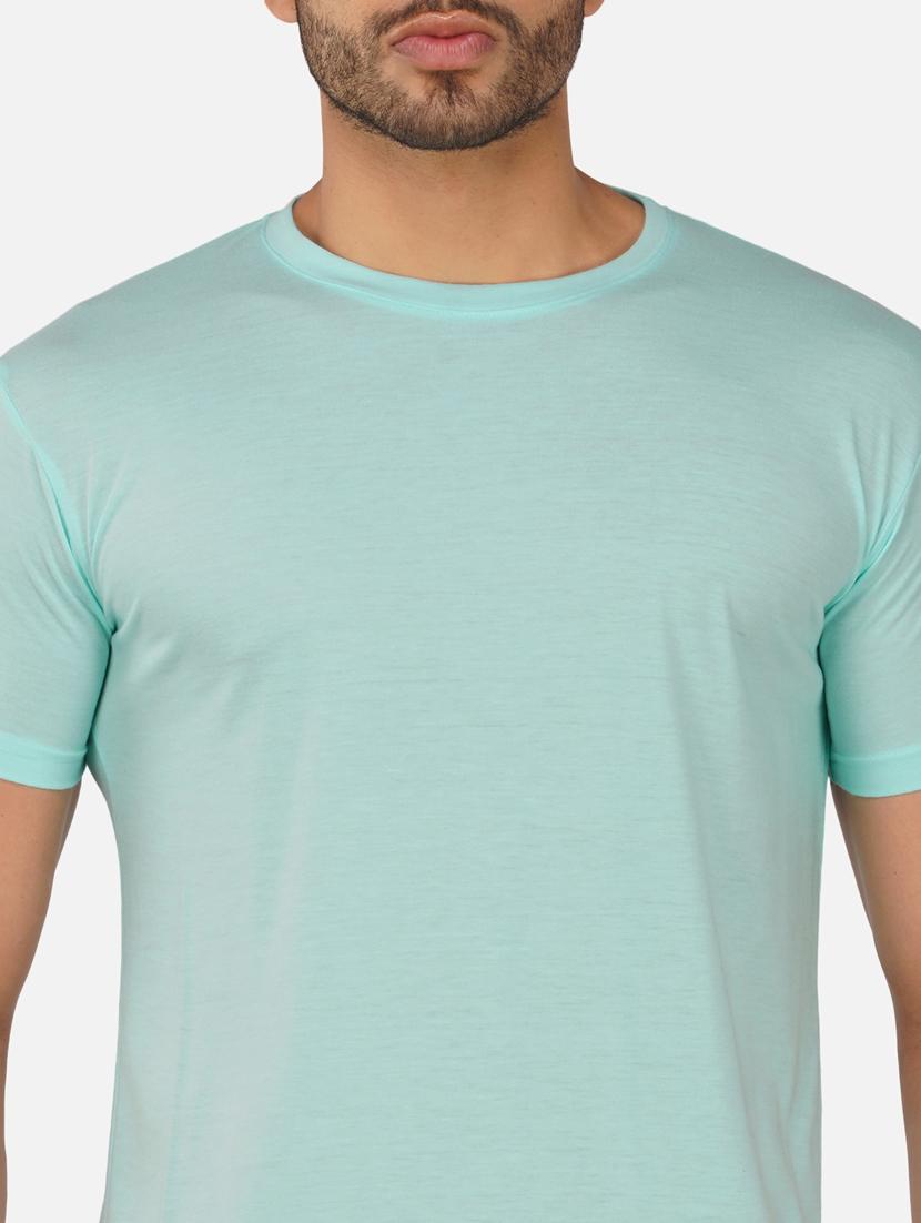 light blue solid regular t-shirt - 20492774 - Standard Image - 4