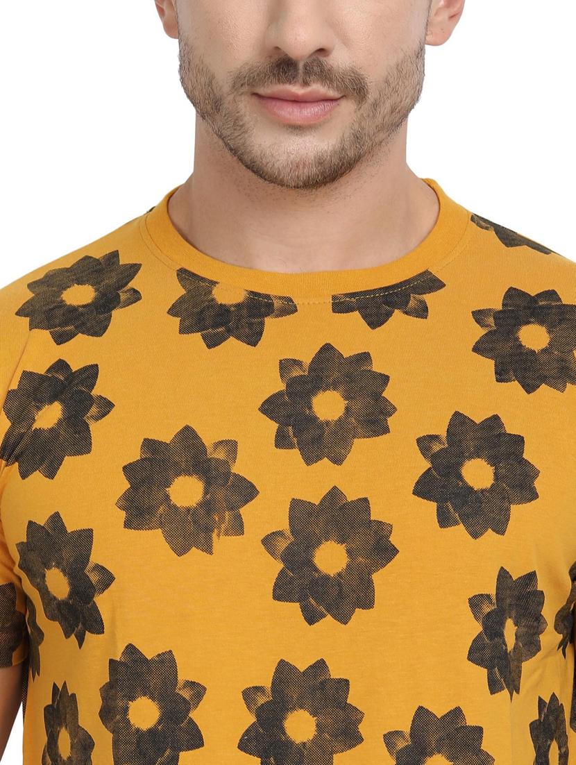 mustard floral all over print t-shirt - 20492781 - Standard Image - 4