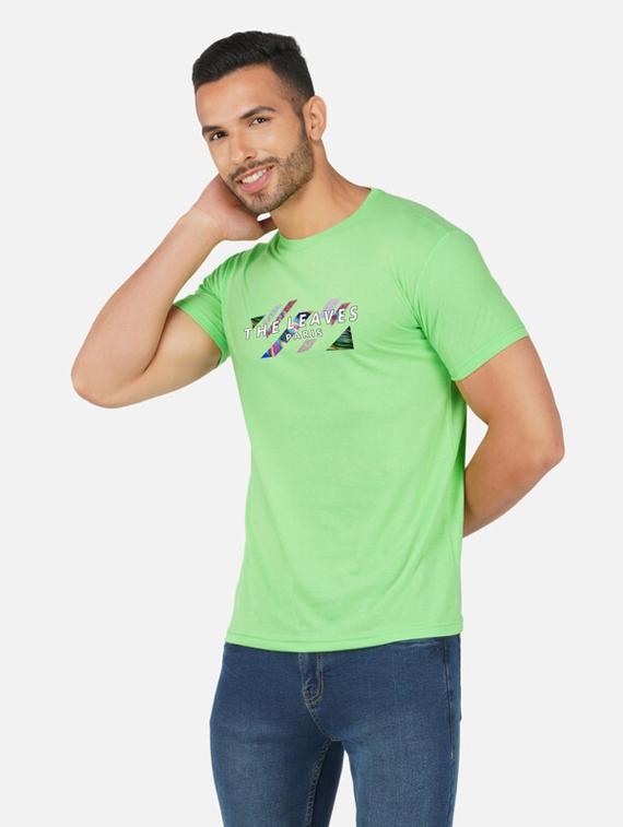 green graphic chest print t-shirt - 20492785 - Standard Image - 1
