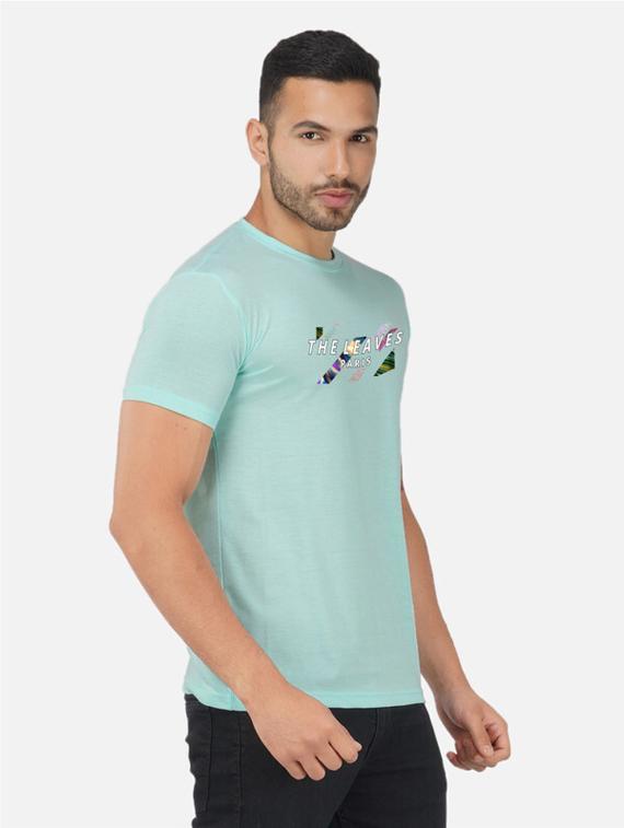 light blue graphic chest print t-shirt - 20492790 - Standard Image - 1
