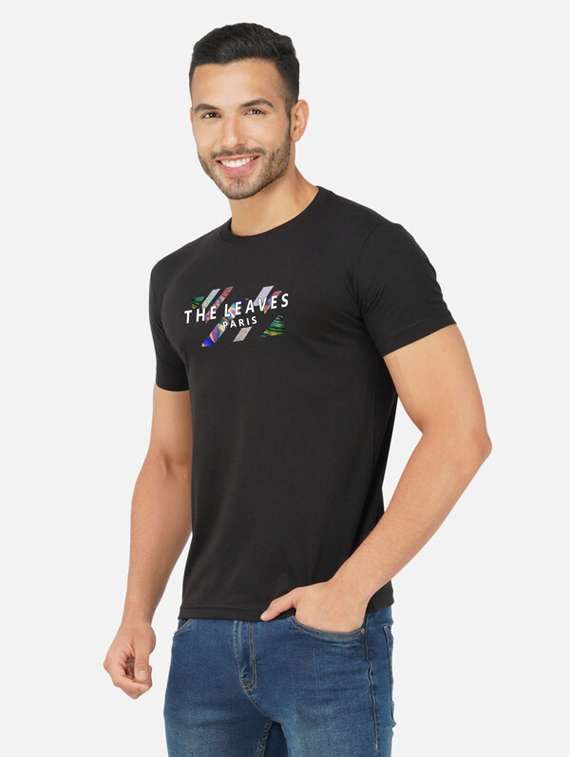 black graphic chest print t-shirt - 20492791 -  Standard Image - 1