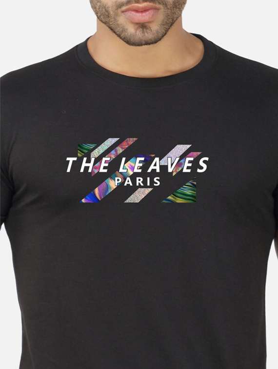 black graphic chest print t-shirt - 20492791 -  Standard Image - 4