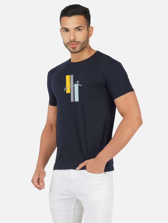 men crew neck front print t-shirt - 20492792 -  Standard Image - 1