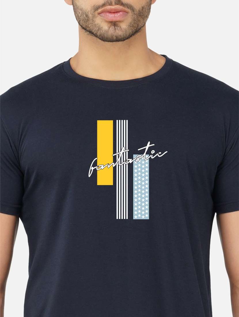 men crew neck front print t-shirt - 20492792 -  Standard Image - 4