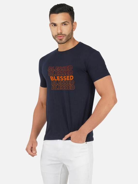 men short sleeved front print t-shirt - 20492795 -  Standard Image - 1