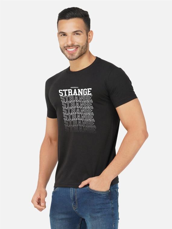 black typography front print t-shirt - 20492800 - Standard Image - 1