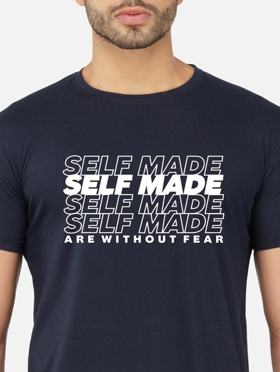 navy blue typography chest print t-shirt - 20492801 - Standard Image - 4