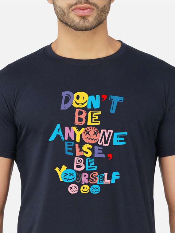 navy blue graphic front print t-shirt - 20492807 -  Standard Image - 4