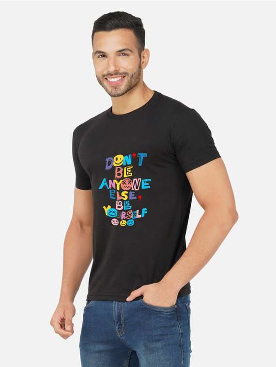 black typography chest print t-shirt - 20492808 -  Standard Image - 1