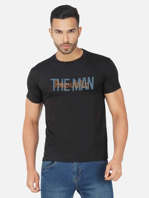 black typography chest print t-shirt - 20492811 -  Standard Image - 0