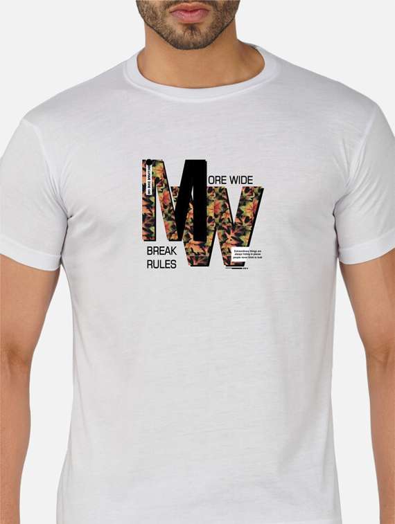 white typography chest print t-shirt - 20492814 -  Standard Image - 4