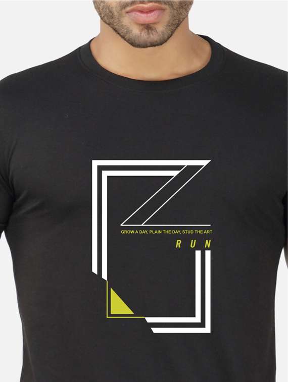 men black typography front print t-shirt - 20492818 - Standard Image - 4