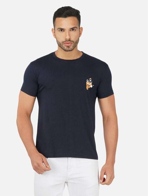 navy blue graphic back print t-shirt - 20492819 -  Standard Image - 1
