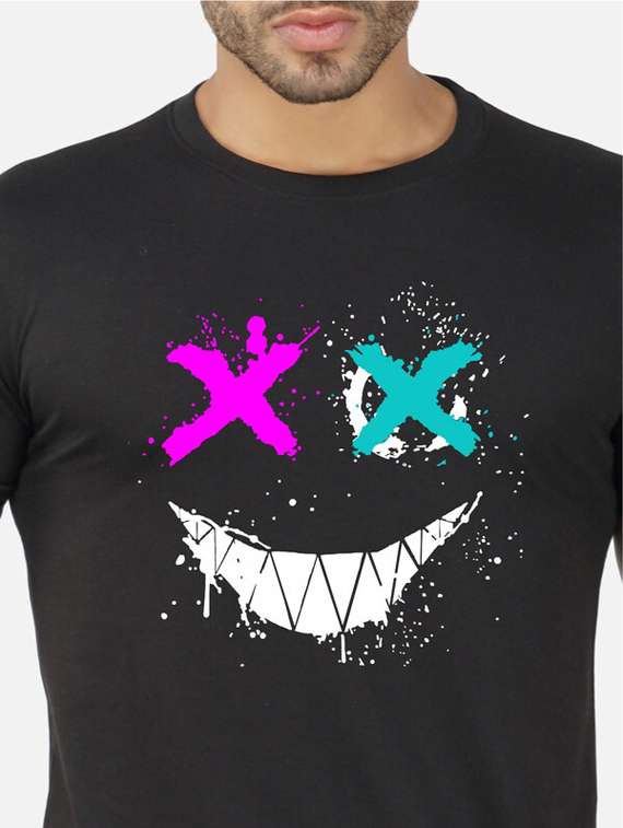 black graphic front print t-shirt - 20492823 -  Standard Image - 4