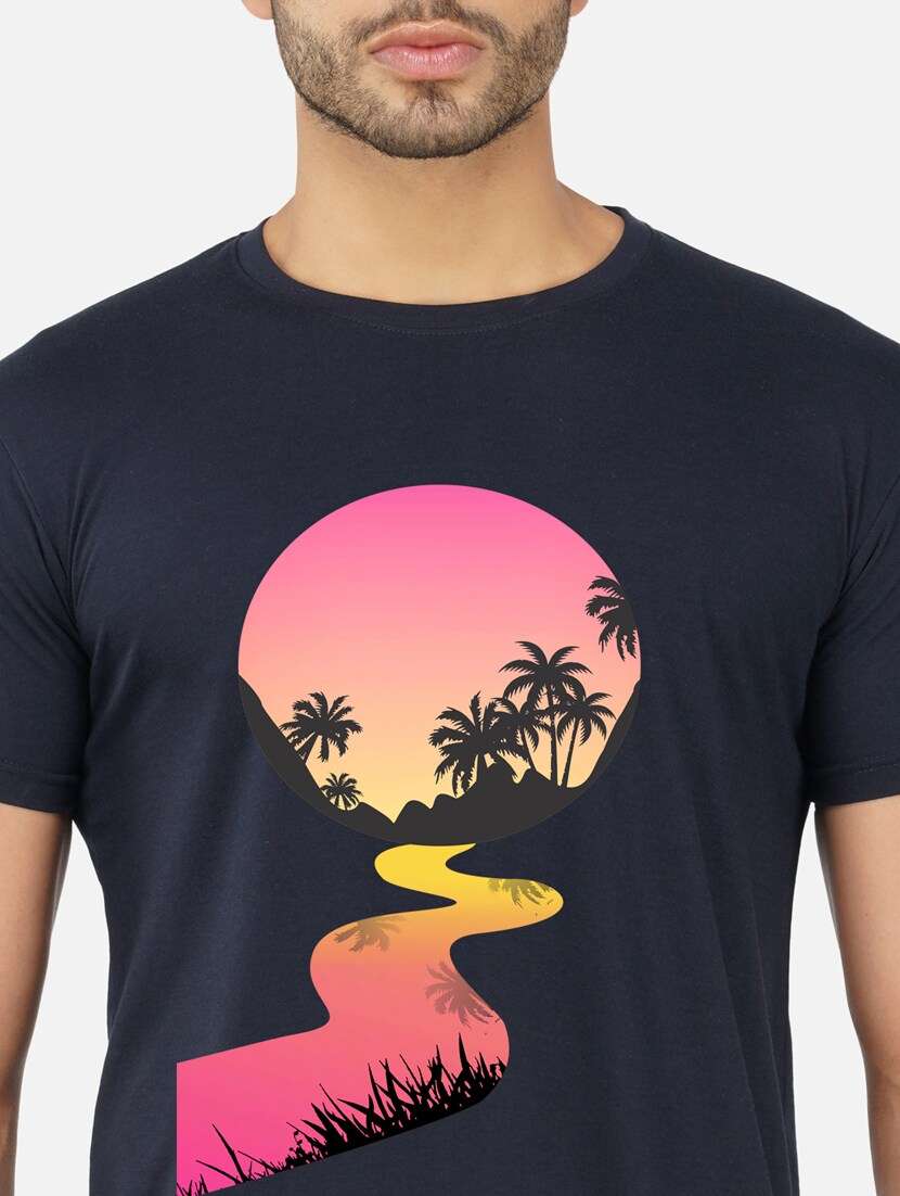 men chest print short sleeve t-shirt - 20492839 -  Standard Image - 4