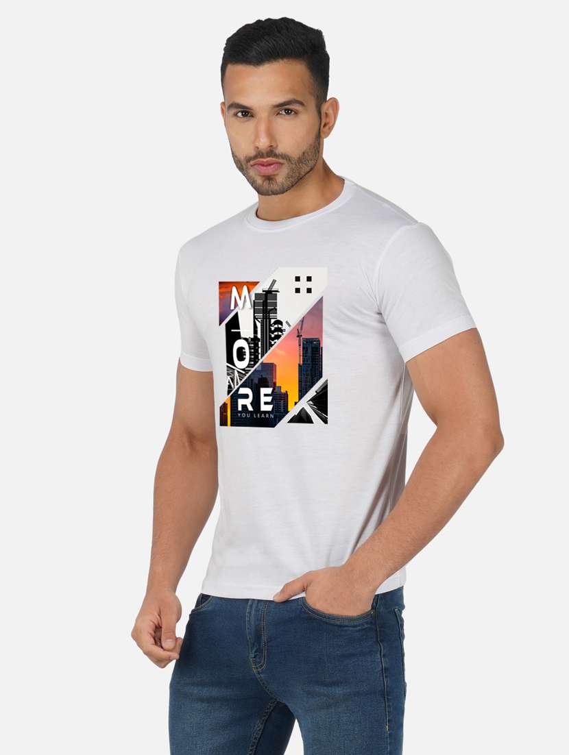 men front print short sleeve t-shirt - 20492843 -  Standard Image - 1