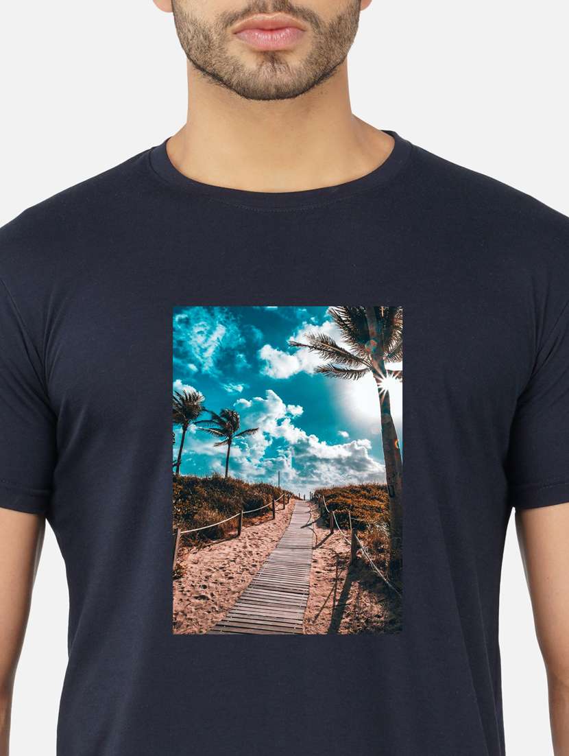 men front print short sleeve t-shirt - 20492863 -  Standard Image - 4