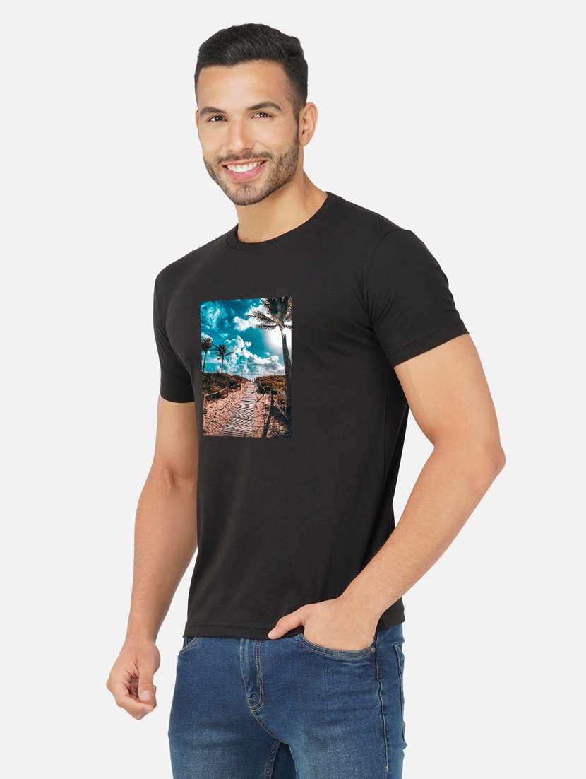 men chest print short sleeve t-shirt - 20492867 -  Standard Image - 1