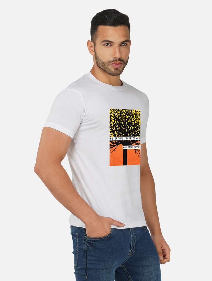 men chest print short sleeve t-shirt - 20492869 -  Standard Image - 1