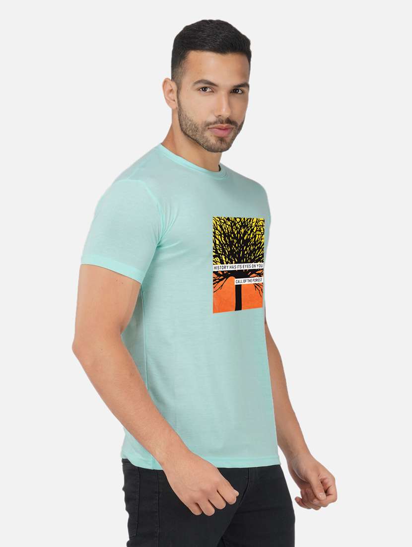 men front print short sleeve t-shirt - 20492874 -  Standard Image - 1