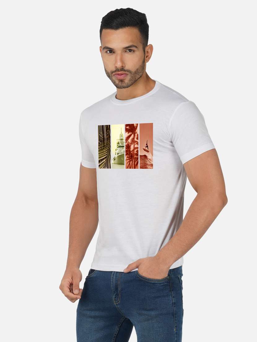 men chest print short sleeve t-shirt - 20492882 -  Standard Image - 1