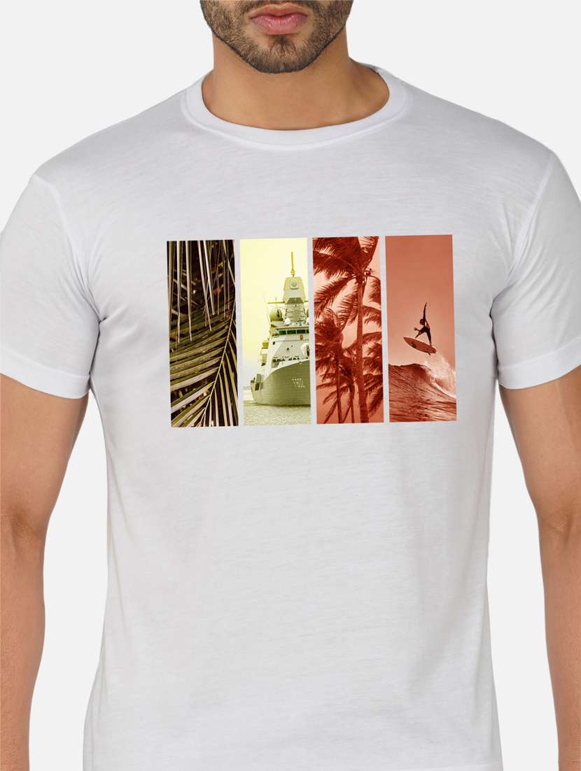 men chest print short sleeve t-shirt - 20492882 -  Standard Image - 4