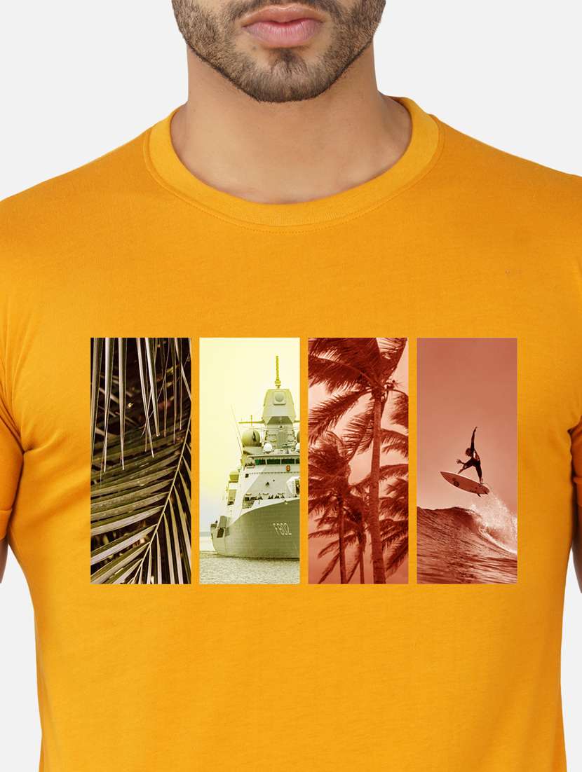 men chest print short sleeve t-shirt - 20492884 -  Standard Image - 4