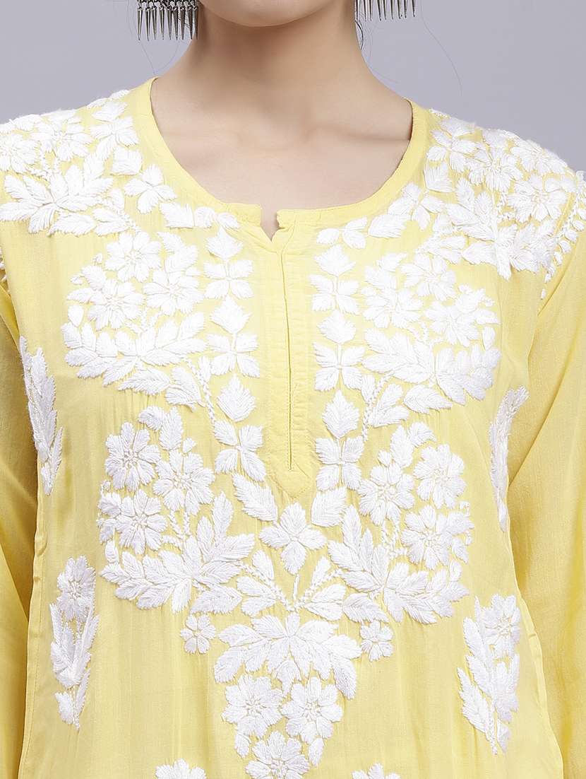 women chikankari straight kurta - 20495029 - Standard Image - 6