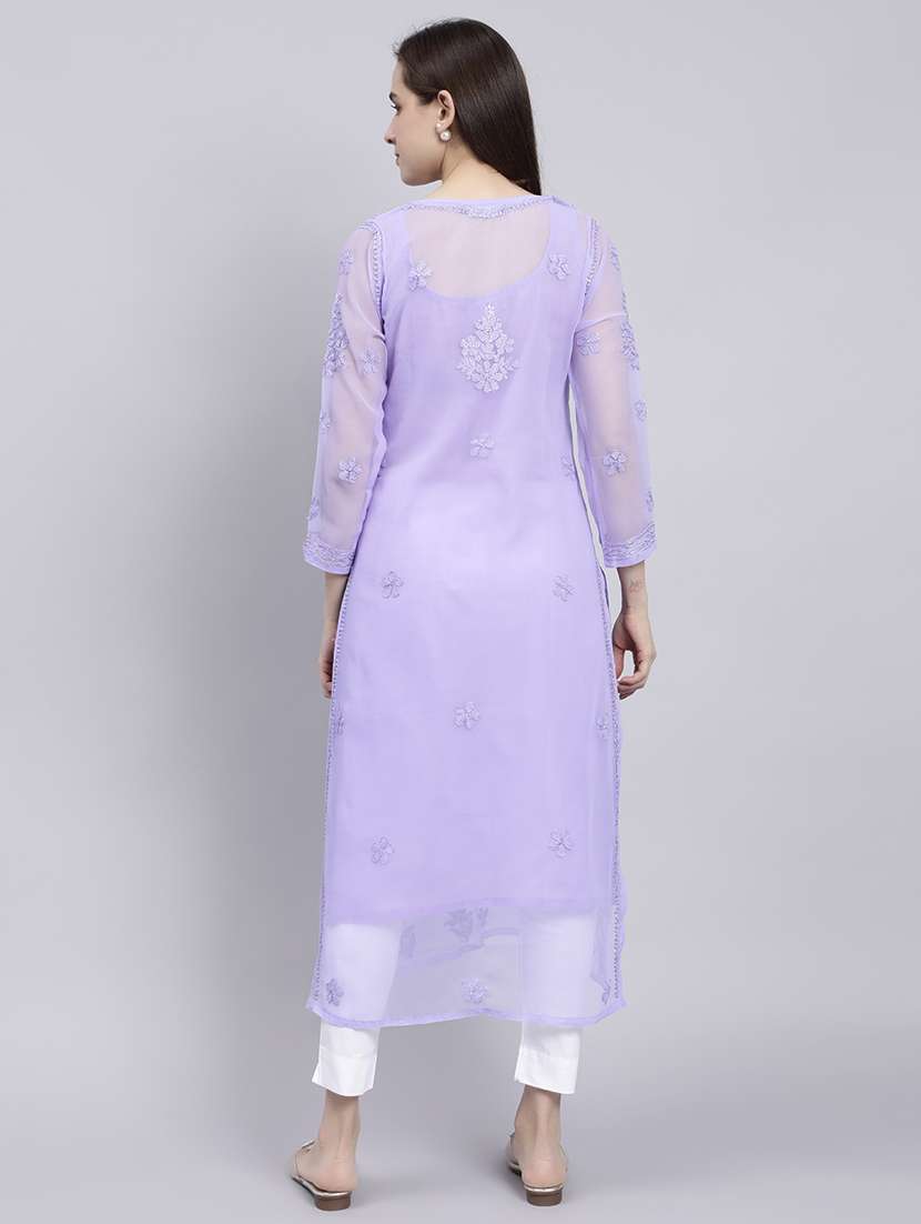 women chikankari straight kurta - 20495052 -  Standard Image - 4
