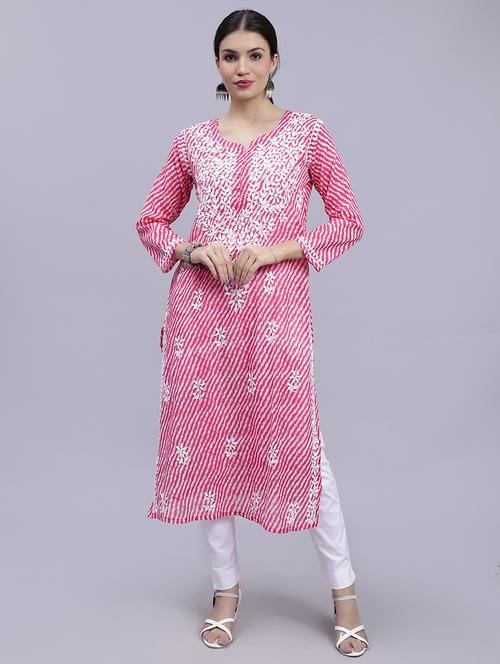 women chikankari straight kurta - 20495063 - Standard Image - 0