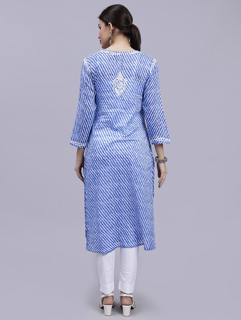 women chikankari straight kurta - 20495066 - Standard Image - 4