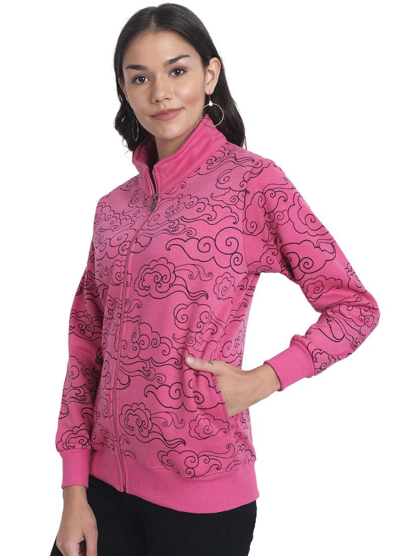 women printed zipper sweatshirt - 20495885 -  Standard Image - 1