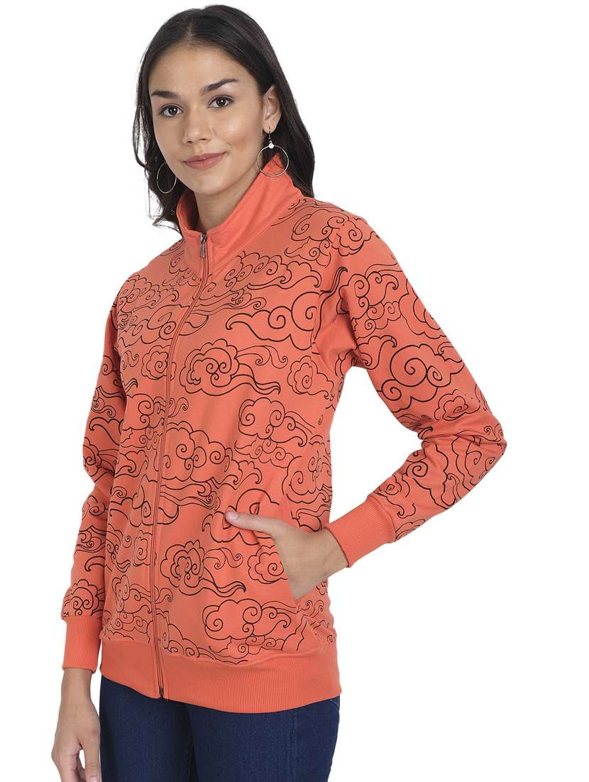 women printed zipper sweatshirt - 20495887 -  Standard Image - 1