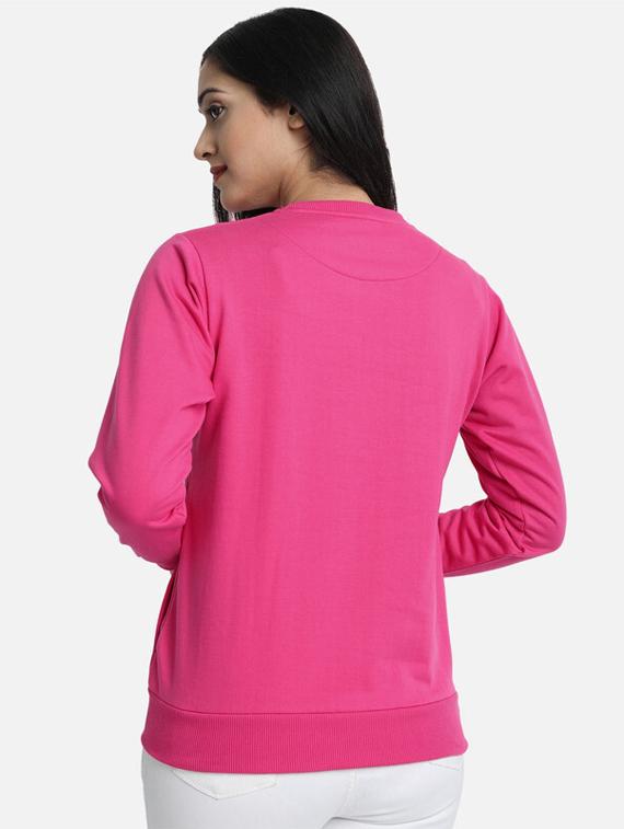 pink fleece front print sweatshirt - 20495917 - Standard Image - 1