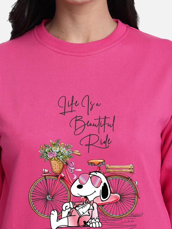 pink fleece front print sweatshirt - 20495928 - Standard Image - 4