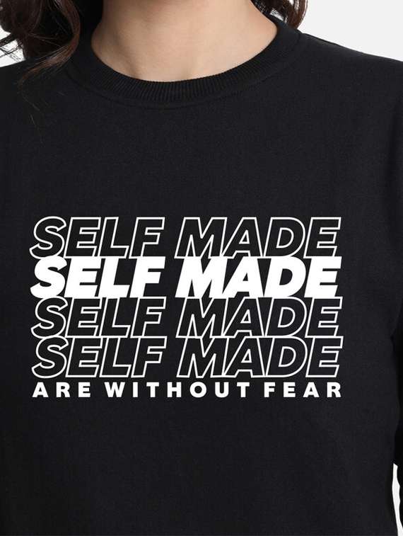 black fleece chest print sweatshirt - 20495937 -  Standard Image - 4