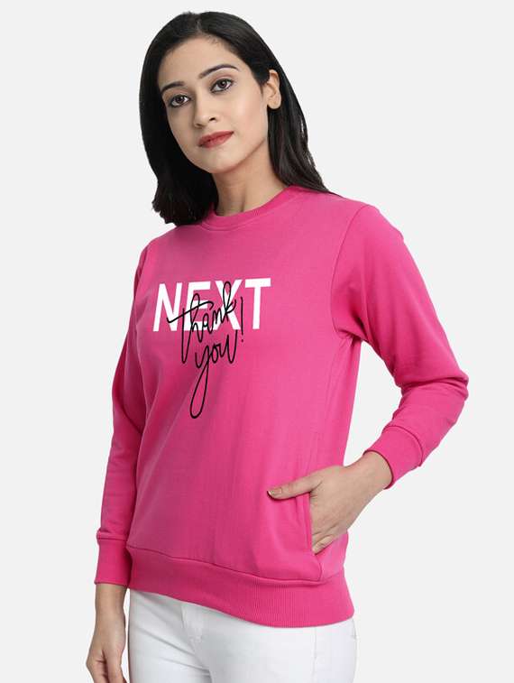 fuchsia fleece chest print sweatshirt - 20495942 -  Standard Image - 1