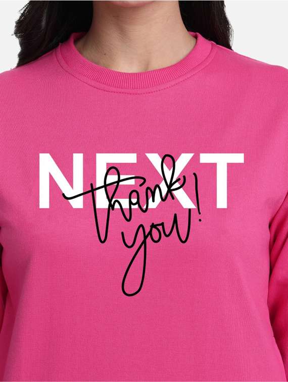 fuchsia fleece chest print sweatshirt - 20495942 -  Standard Image - 4