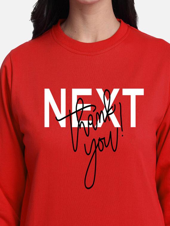 red fleece chest print sweatshirt - 20495943 - Standard Image - 4