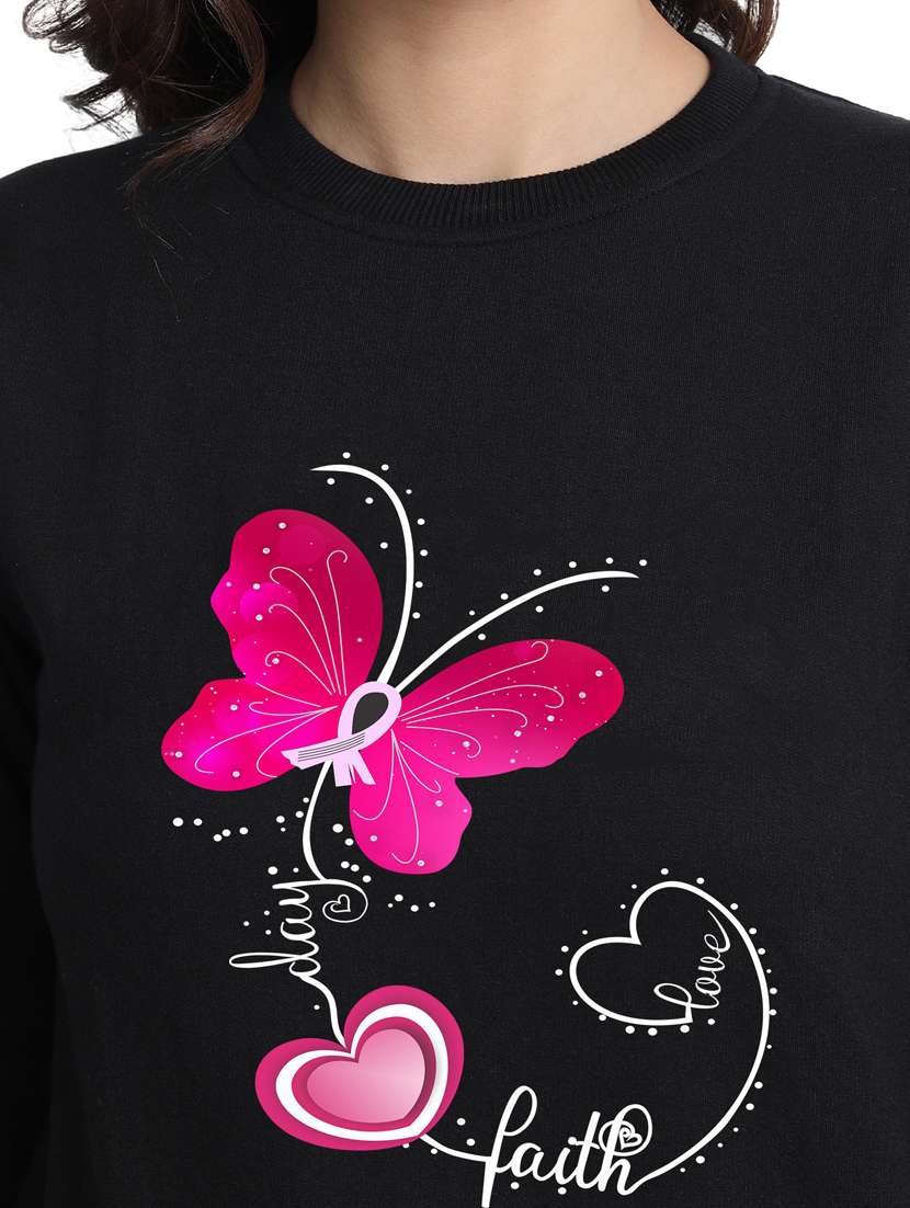 black fleece chest print sweatshirt - 20495945 -  Standard Image - 4