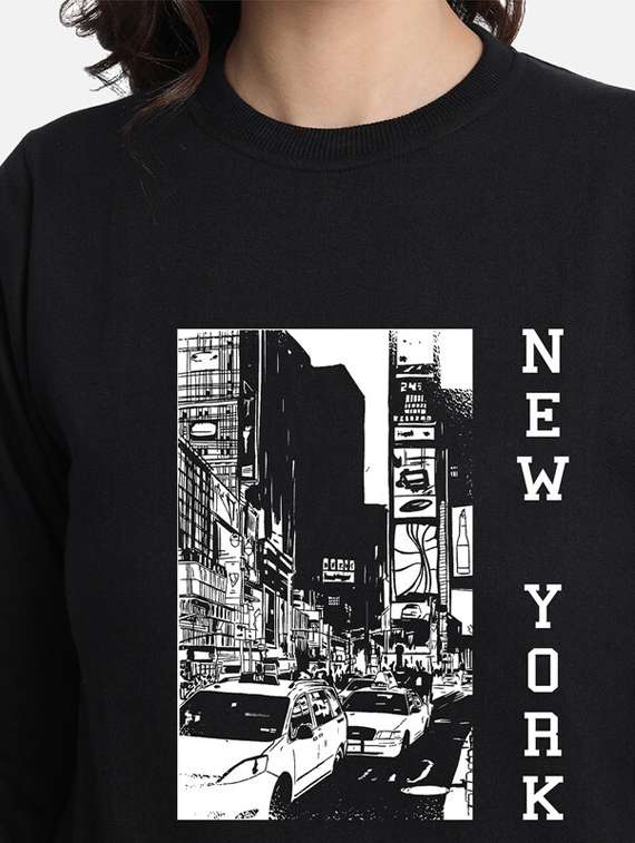 women front print long sleeve sweatshirt - 20495962 -  Standard Image - 4