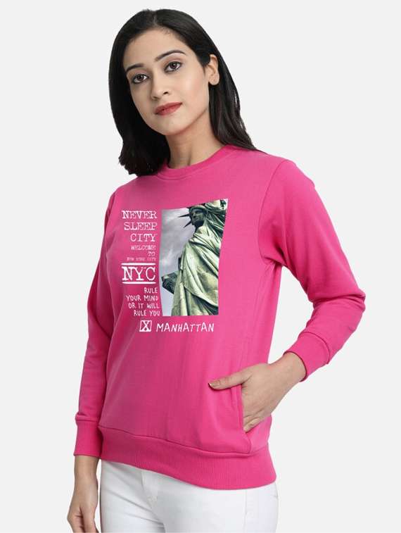 pink fleece sweatshirt - 20495971 - Standard Image - 1