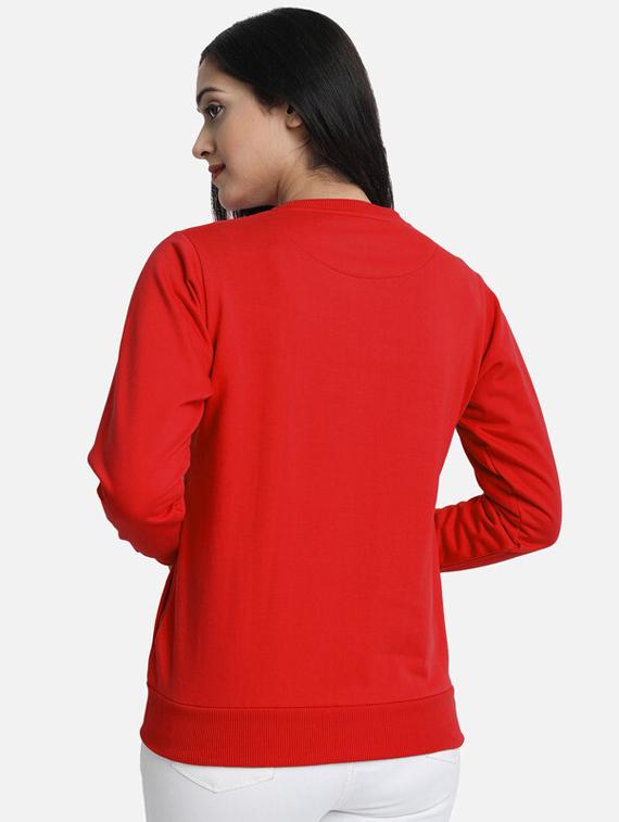 red fleece front print sweatshirt - 20495972 - Standard Image - 1